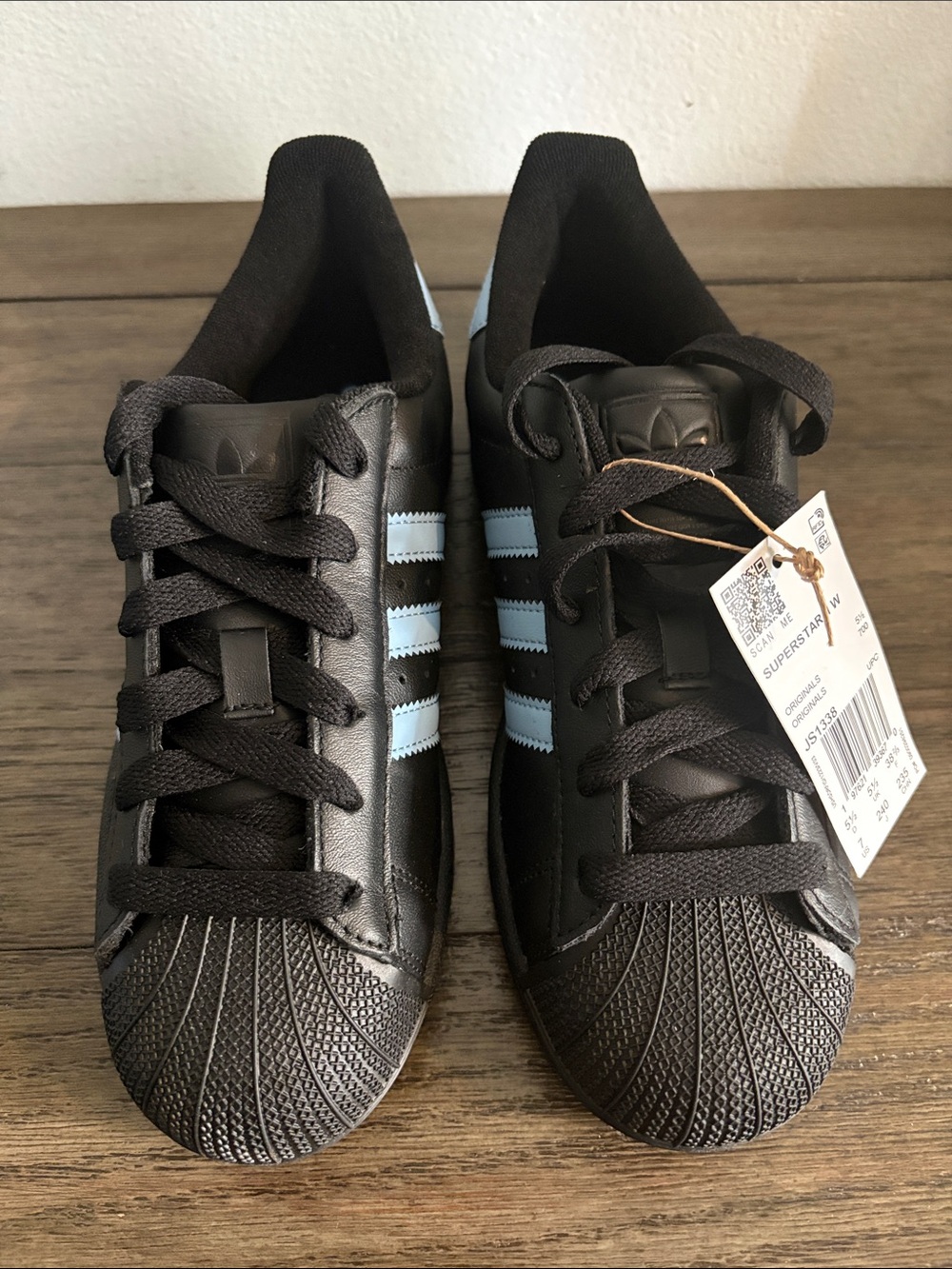 NIB [adidas] Superstar II Low Top Sneakers Black/Ash Blue Women’s 7 / Mens 5.5 - Picture 9 of 16